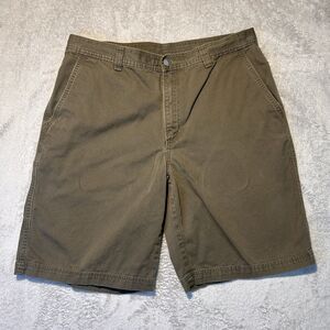 The North Face Mens Green Chino Flat Front Shorts Size 36L